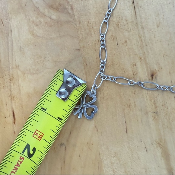 James Avery 925 Sterling Necklace Heart 3 Leaf Clover Shamrock Charm Pendant 16” - Picture 9 of 11